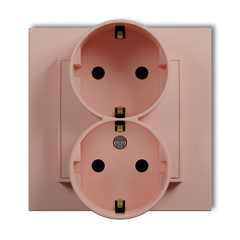 KARLIK MINI 62MGP-2sp Gniazdo podwójne z uziemieniem SCHUKO 2x(2P+Z) (przesłony torów prądowych)