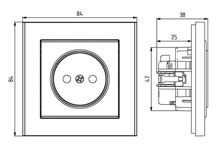 OSPEL SONATA GP-1RP/m/33 Gniazdo pojedyncze z przesłonami torów