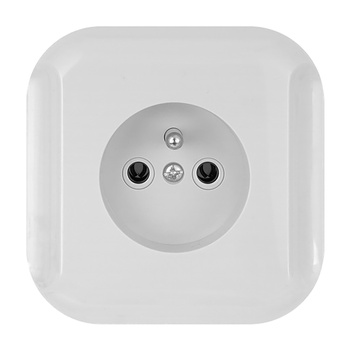 Gniazdo pojedyncze p/t 2p+Z 16A, 250V, TOPAZ, biały