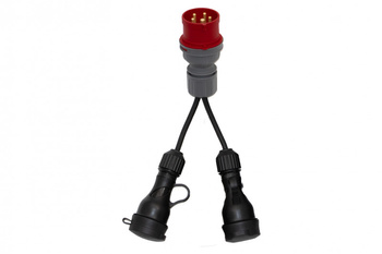 F-ELEKTRO F7.0125  Reduktor wtyczka siłowa16/5 + OW 3x1,5mm2-0,25m +2x gn gumowe