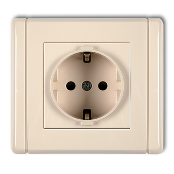 KARLIK FLEXI 1FGP-1sp  Gniazdo pojedyncze z uziemieniem SCHUKO 2P+Z (przesłony torów prądowych)