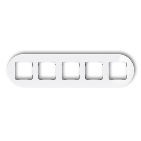 KARLIK ICON 0-12-IRSO-5 Ramka uniwersalna pięciokrotna okrągła - efekt szkła (ramka: biała; spód: czarny)