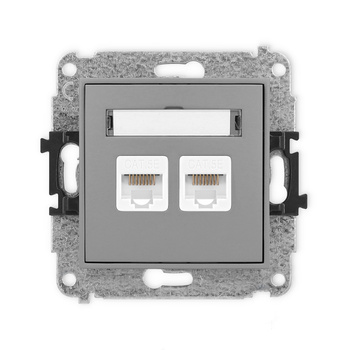 KARLIK ICON 27IGK-2  Gniazdo komputerowe podwójne 2xRJ45