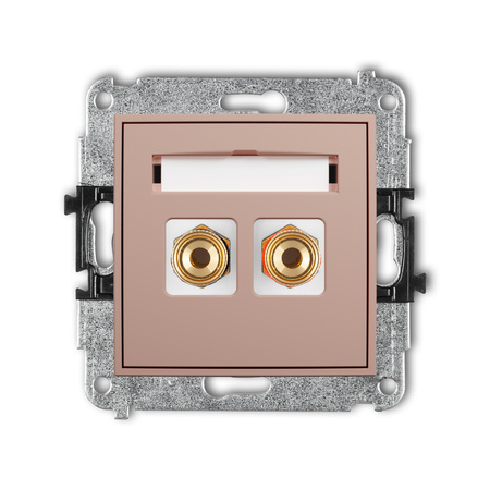 KARLIK MINI 62MGG-4 Mechanizm gniazda głośnikowego pojedynczego (typu banan - czerwony i czarny, pozłacany, 4 mm2, skręcany)