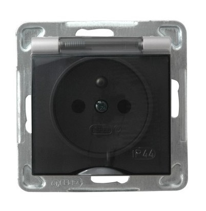 OSPEL IMPRESJA GPH-1YZ/m/18/d Gniazdo bryzgoszczelne z/u IP-44 srebro