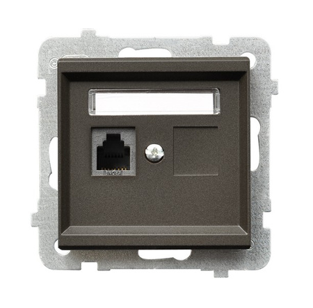 OSPEL SONATA GPT-1R/m/40 Gniazdo telefoniczne pojedyncze czekoladowy