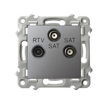 OSPEL SZAFIR GPA-Z2S/m/70 Gniazdo RTV-SAT z dwoma wyjściami SAT szary