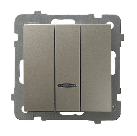 Ospel as ŁP-13GS/m/45 Łącznik potrójny z podświetleniem niebieskim