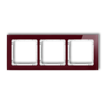KARLIK DECO 14-0-DRS-3 Ramka uniwersalna potrójna - efekt szkła (ramka: bordowa; spód: biały)