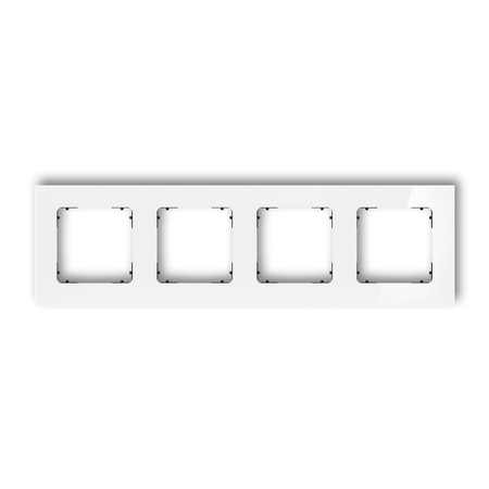 KARLIK ICON 0-12-IRSK-4 Ramka uniwersalna poczwórna kwadratowa - efekt szkła (ramka: biała; spód: czarny)