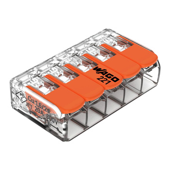 Złączka Wago 5-torowa, model: 221-415, od 0,20-4,00mm², 10 szt