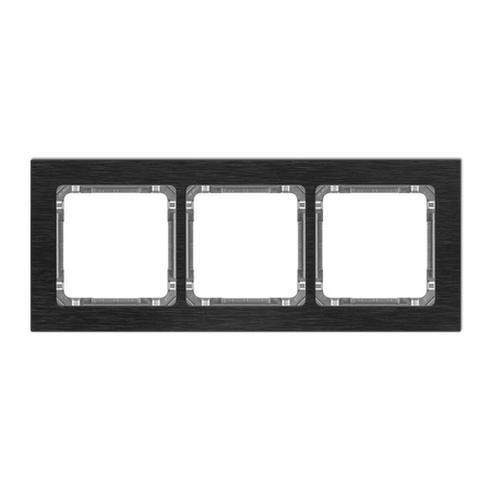 KARLIK DECO 12-11-DRA-3 Ramka uniwersalna potrójna - aluminium szczotkowane (ramka: czarna; spód: grafitowy)