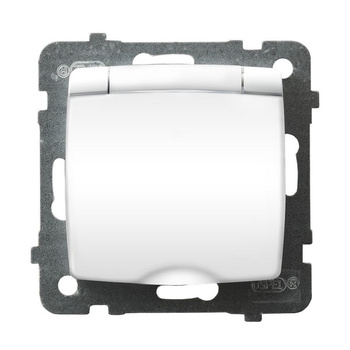 OSPEL KARO GPH-1SS/m/00/w Gniazdo bryzgoszczelne z uziemieniem schuko IP-44 wieczko w kolorze wyrobu