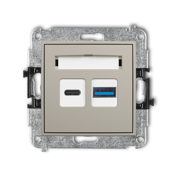 KARLIK MINI 60MCUSB-8 Mechanizm ładowarki USB podwójnej USB C + USB A, 20W max.