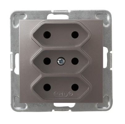 Ospel impresja GP-3Y/m/23 Gniazdo potrójne EURO tytan