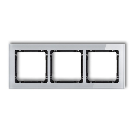 KARLIK DECO 15-12-DRS-3 Ramka uniwersalna potrójna - efekt szkła (ramka: szara; spód: czarny)
