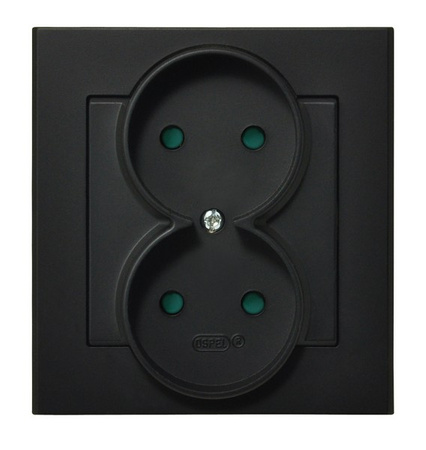 OSPEL SONATA GP-2RP/33 Gniazdo podwójne z przesłonami torów, kompletne