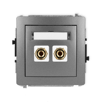 KARLIK DECO 11DGG-3  Gniazdo głośnikowe pojedyńcze (typu banan - czerwony i czarny