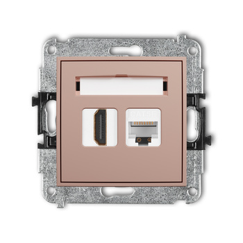 KARLIK ICON 62IGHK Mechanizm gniazda pojedynczego HDMI 2.0, 4K + gniazda komp. poj. 1xRJ45, kat. 5e, 8-stykowy