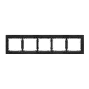 KARLIK DECO 12-11-DRA-5 Ramka uniwersalna pięciokrotna - aluminium szczotkowane (ramka: czarna; spód: grafitowy)