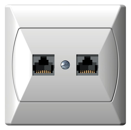OSPEL AKCENT GPK-2A/K/00 Gniazdo komputerowe podwójne, kat. 5e MMC