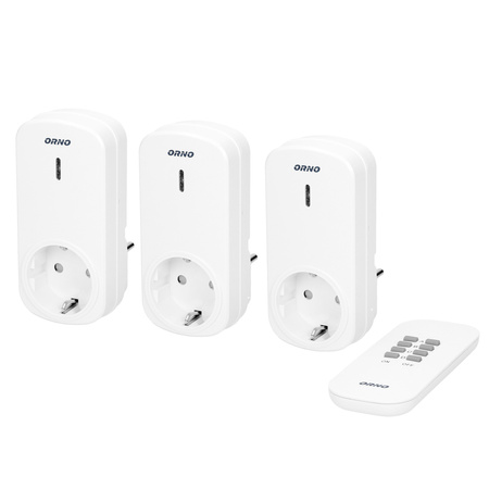Zestaw bezprzewodowych gniazd sterowanych pilotem 3+1, wersja schuko