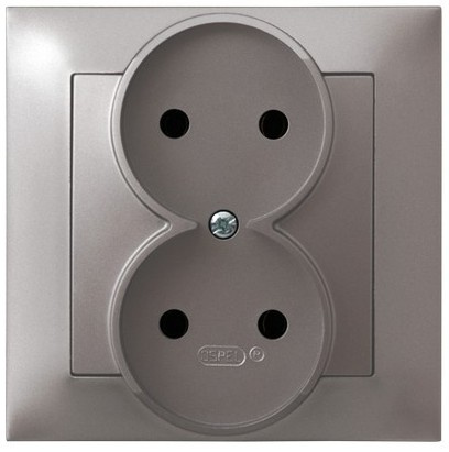 OSPEL IMPRESJA GP-2Y/23 Gniazdo podwójne kompletne z ramką