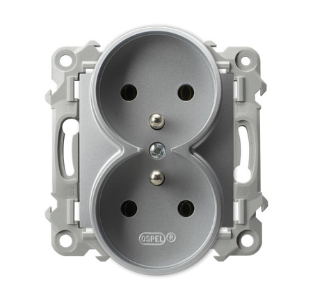 OSPEL SZAFIR GP-2ZRZ/m/18 Gniazdo podwójne z uziemieniem moduł