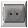 OSPEL AKCENT GPH-1AZ/00/w Gniazdo bryzgoszczelne z/u IP-44 biały