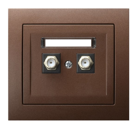 OSPEL KIER GPA-2WF/52 Gniazdo antenowe typu F podwójne brąz