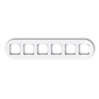 KARLIK ICON 0-12-IRSO-6 Ramka uniwersalna sześciokrotna okrągła - efekt szkła (ramka: biała; spód: czarny)