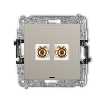 KARLIK ICON 60IGGBO-3 Mechanizm gniazda głośnikowego pojedynczego, bez pola opisowego (typu banan - czerwony i czarny, pozłacany, 4 mm2, do lutowania)