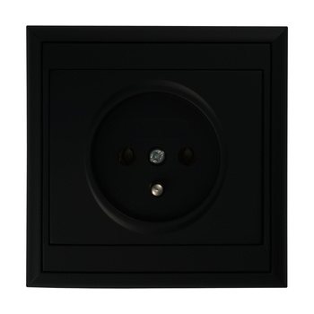 Gniazdo pojedyncze p/t 2P+Z Luna, 16A, 250V, PT-16L, czarny