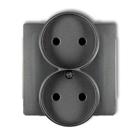 KARLIK DECO 11DGPRSO-2p Gniazdo podwójne do ramki DECO Soft bez uziemienia 2x2P (przesłony torów prądowych)