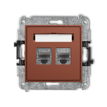 KARLIK MINI 63MGK-12 Mechanizm gniazda komputerowego podwójnego 2xRJ45, kat. 8, ekranowany, 8-stykowy