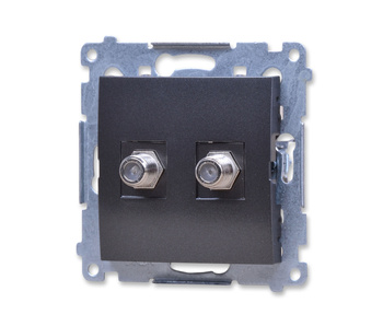 Kontakt simon 54 dasf2.01/48 gniazdo antenowe typu f podwójne