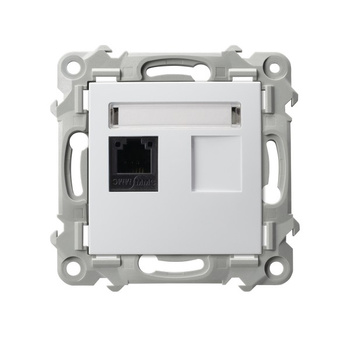 OSPEL SZAFIR GPT-1Z/m/00 Gniazdo telefoniczne pojedyncze biały