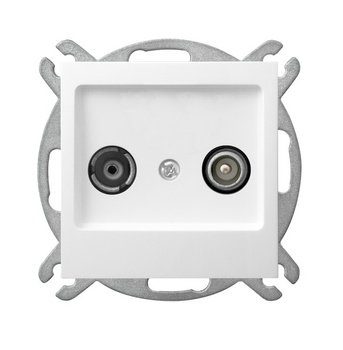 OSPEL AS GPA-16GP/m/00 Gniazdo RTV przelotowe 16-dB biały