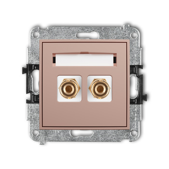 KARLIK MINI 62MGG-3 Mechanizm gniazda głośnikowego pojedynczego (typu banan - czerwony i czarny, pozłacany, 4 mm2, do lutowania)