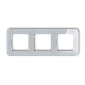KARLIK ICON 15-0-IRSZ-3 Ramka uniwersalna potrójna zaokrąglona - efekt szkła (ramka: szara; spód: biały)