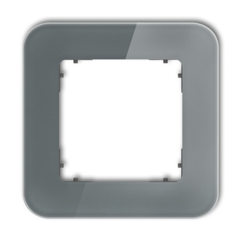 KARLIK ICON 28-28-IRSZ-1 Ramka uniwersalna pojedyncza zaokrąglona - efekt szkła (ramka: grafitowa; spód: grafitowy mat)