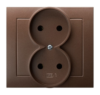 OSPEL KIER GP-2W/52 Gniazdo podwójne brąż