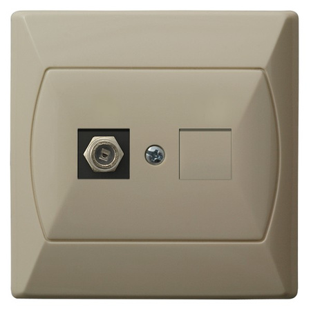 OSPEL AKCENT GPA-1AF/01 Gniazdo antenowe typu F pojedyncze beż