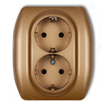 KARLIK TREND 8GP-2sp  Gniazdo podwójne z uziemieniem SCHUKO 2x(2P+Z) (przesłony torów prądowych)