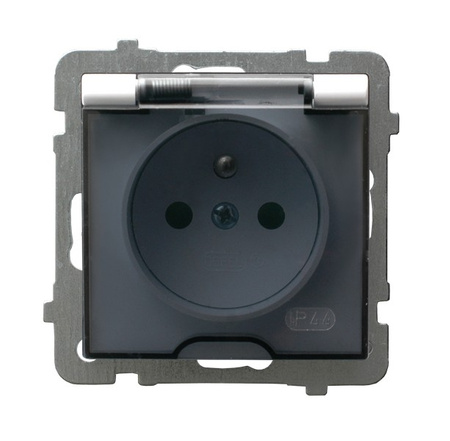 Ospel as GPH-1GZ/m/00/d Gniazdo bryzgoszczelne z uziemieniem IP-44 wieczko przezroczyste