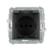 KARLIK MINI 28MGPB-1sdp Gniazdo bryzgoszczelne z uziemieniem SCHUKO 2P+Z (klapka dymna