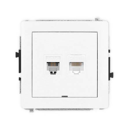 KARLIK DECO 25DGTKBO Gniazdo telefoniczne pojedyńcze 1xRJ11 + komputerowego pojedynczego 1xRJ45