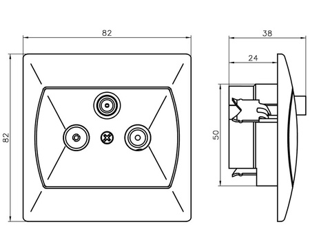 OSPEL AKCENT GPA-AS/00 Gniazdo RTV-SAT końcowe biały
