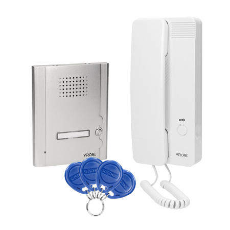 Zestaw domofonowy jednorodzinny, podtynkowy z czytnikiem breloków zbliżeniowych, MALO