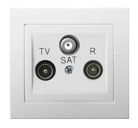 OSPEL KIER GPA-WSP/00 Gniazdo RTV-SAT przelotowe biały